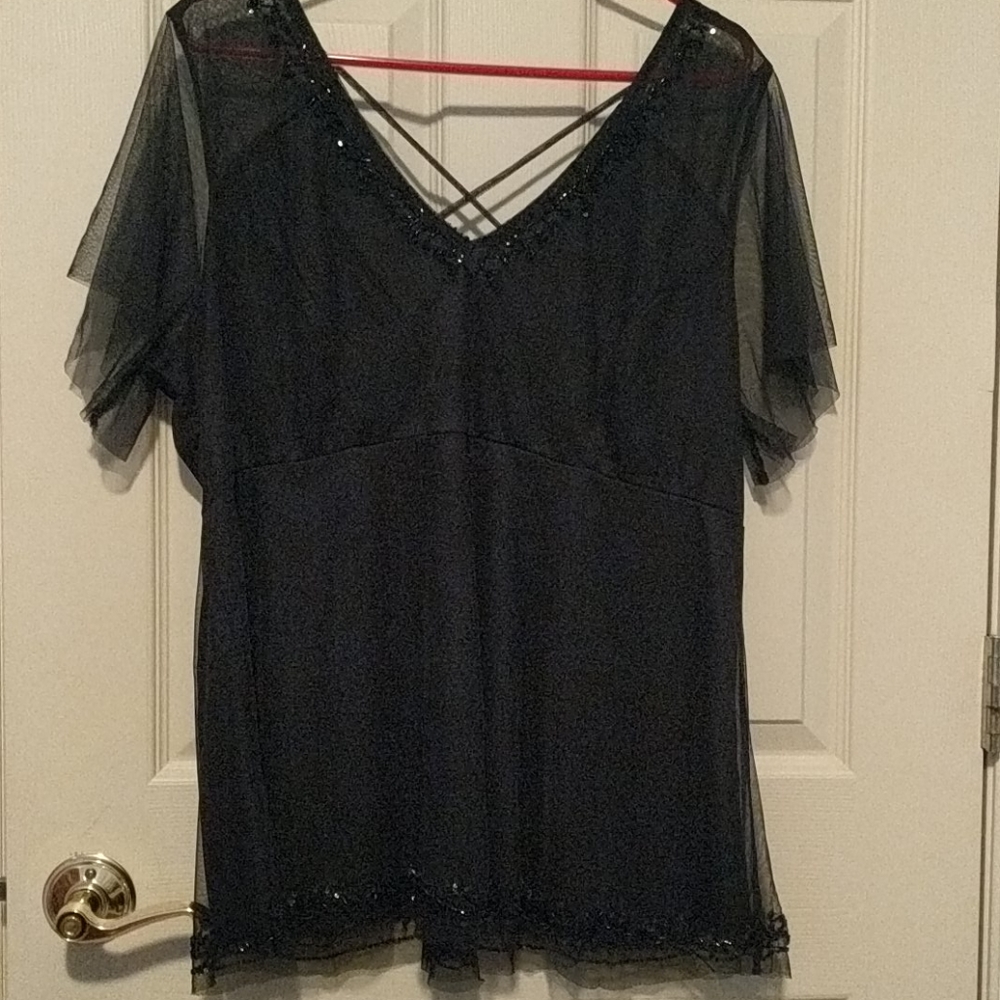 Black Dressy Top, Size 1, Torrid